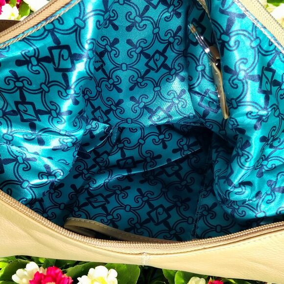 Stone Mountain Yellow Hobo Leather Purse Shoulder Bag 12237 - Picture 8 of 9